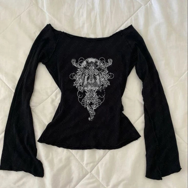 Y2k Aesthetic pattern Vintage Basic Tees Ladies Clothes Retro Graphic Top Short Sleeve Casual T Shirt for Women Millennium style