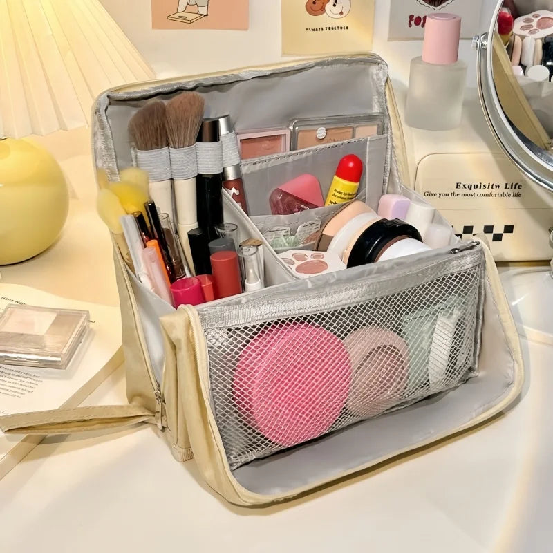 Large Capacity Travel Cosmetic Bag Multifunction Stand Upright Makeup Bag Women Toiletries Organizer Female Storage Make Up Case
