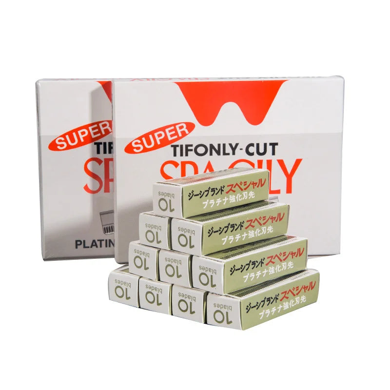 10/100 Pcs Makeup Artist Special Stainless Steel Eyebrow Razor Blade Disposable Eyebrow Trimmer Embroidery Ripple Blade