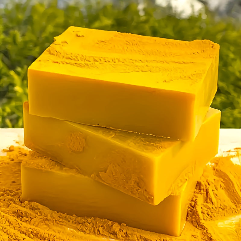 3-Pack Turmeric & Kojic Acid Soap Set with Soap Stand & Towel - Natural Brightening & Antioxidant-Rich Gel Formula for Deep Cleansing, Sensitive Light Beige Care, pH Balancing, Body & Face Use - Suitable for All Light Beige T