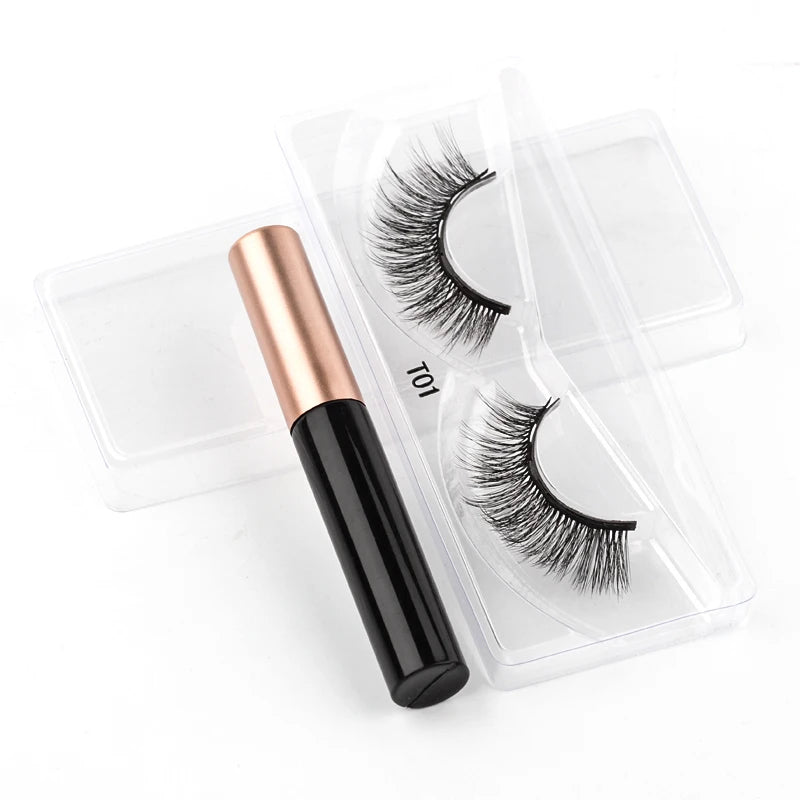 Magnetic Eyelashes 3D Mink Eyelashes Magnetic Eyeliner Magnetic 3D Lash Short False Lashes Lasting Handmade Eyelash Makeup Tools
