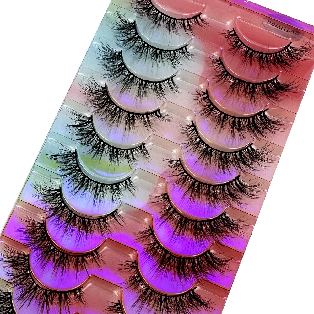 NEW False Eyelashes 10pairs Eyelashes 6D Mink Lashes Faux Mink Fluffy Lash Soft Full Thick Wispy Makeup Eyelashes Extension