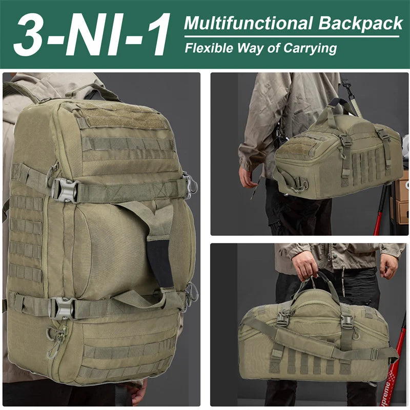 LQARMY 30L 50L 80L Outdoor Mountaineering Bag Molle Tactical Backpack Large Duffel Bag Hiking Camping Travel Bags