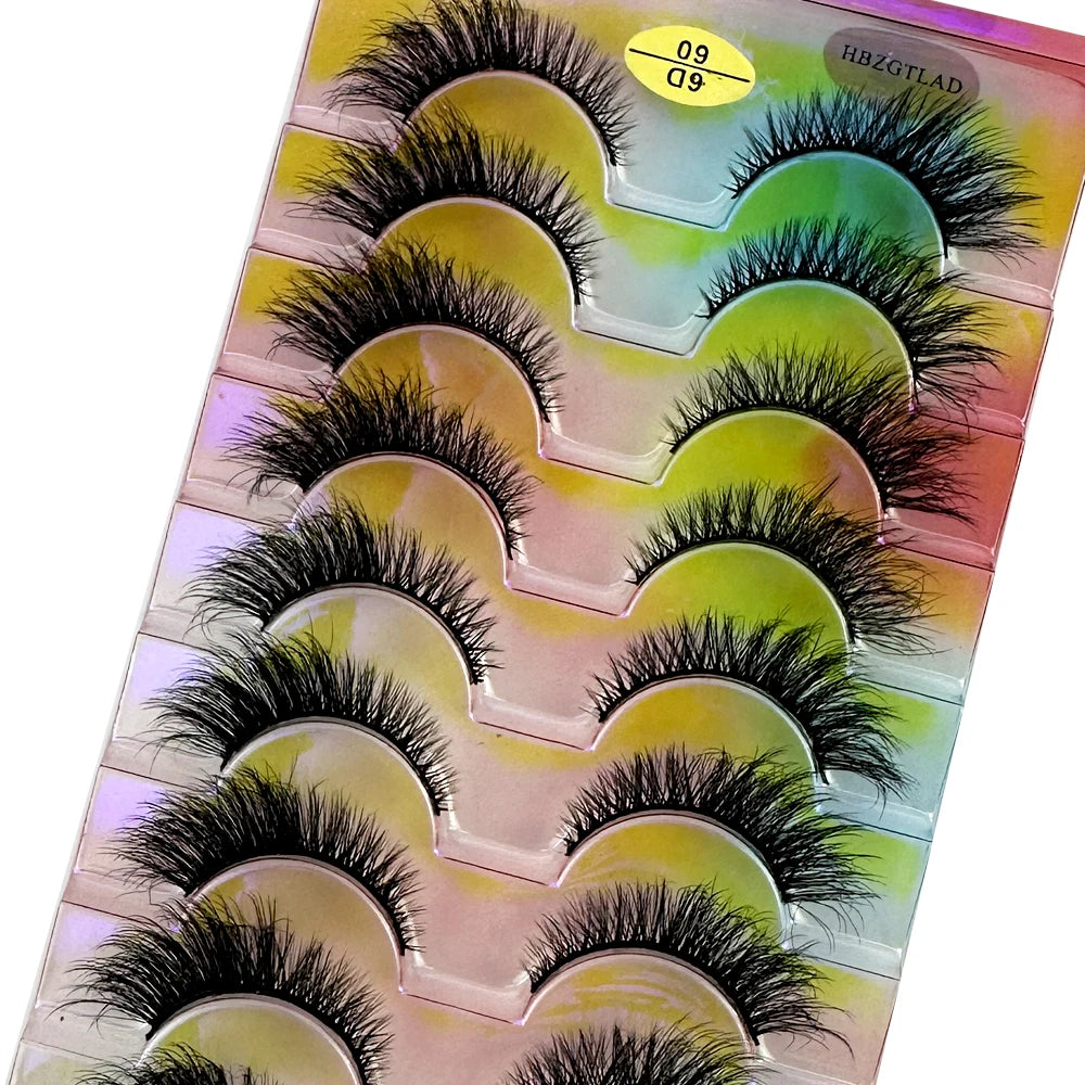 NEW False Eyelashes 10pairs Eyelashes 6D Mink Lashes Faux Mink Fluffy Lash Soft Full Thick Wispy Makeup Eyelashes Extension