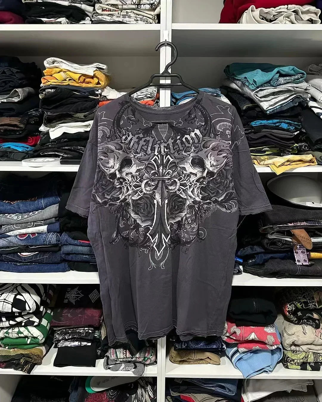 Harajuku Retro Casual Summer T shirt Female Hip Hop Elite Aesthetic Skull Pattern T shirt Gothic Cross Shirt For Men And Women