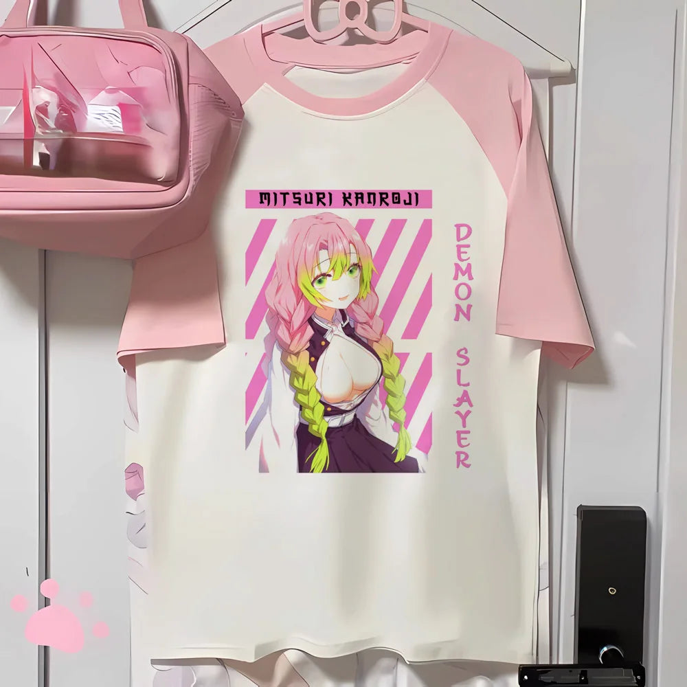 Mitsuri top women anime t shirt girl 2000s Japanese funny clothing