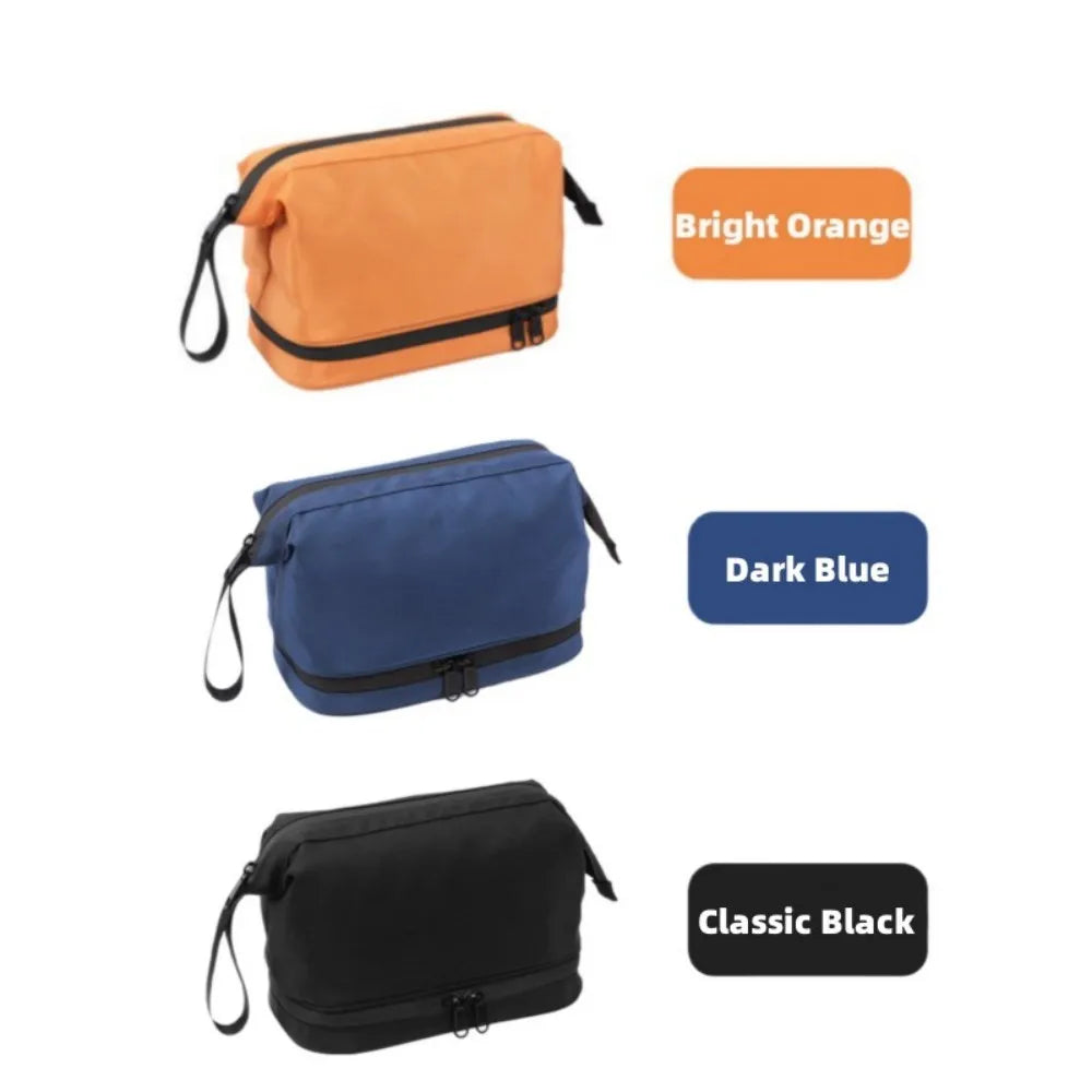 Double Layer Men Large-capacity Toiletrie Bag Women Travel Cosmetic Makeup Kit Waterproof Dry and Wet Separation Storage Bags