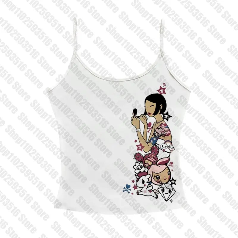 Graphic T Shirts Women's T-shirts 90s Clothes Vintage Crop Top Women Clothing Female Trashy Y2k 2000s Tops Harajuku Gothic Kpop