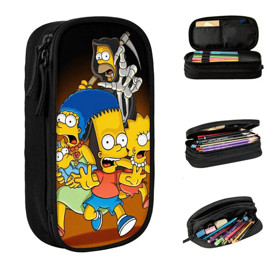 The S-Simpsoned Pencil Case Fun Pen Bag for Student Large Storage Students School Zipper Pencil Box