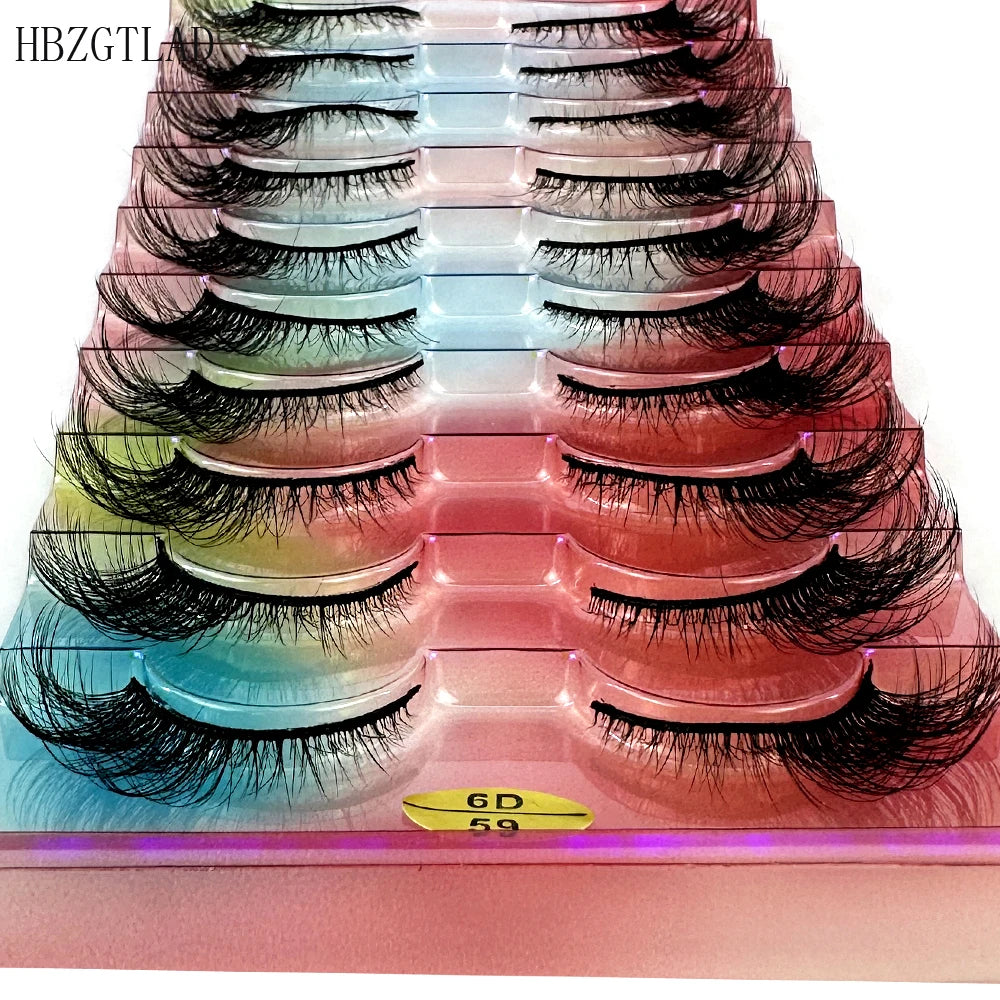 NEW False Eyelashes 10pairs Eyelashes 6D Mink Lashes Faux Mink Fluffy Lash Soft Full Thick Wispy Makeup Eyelashes Extension