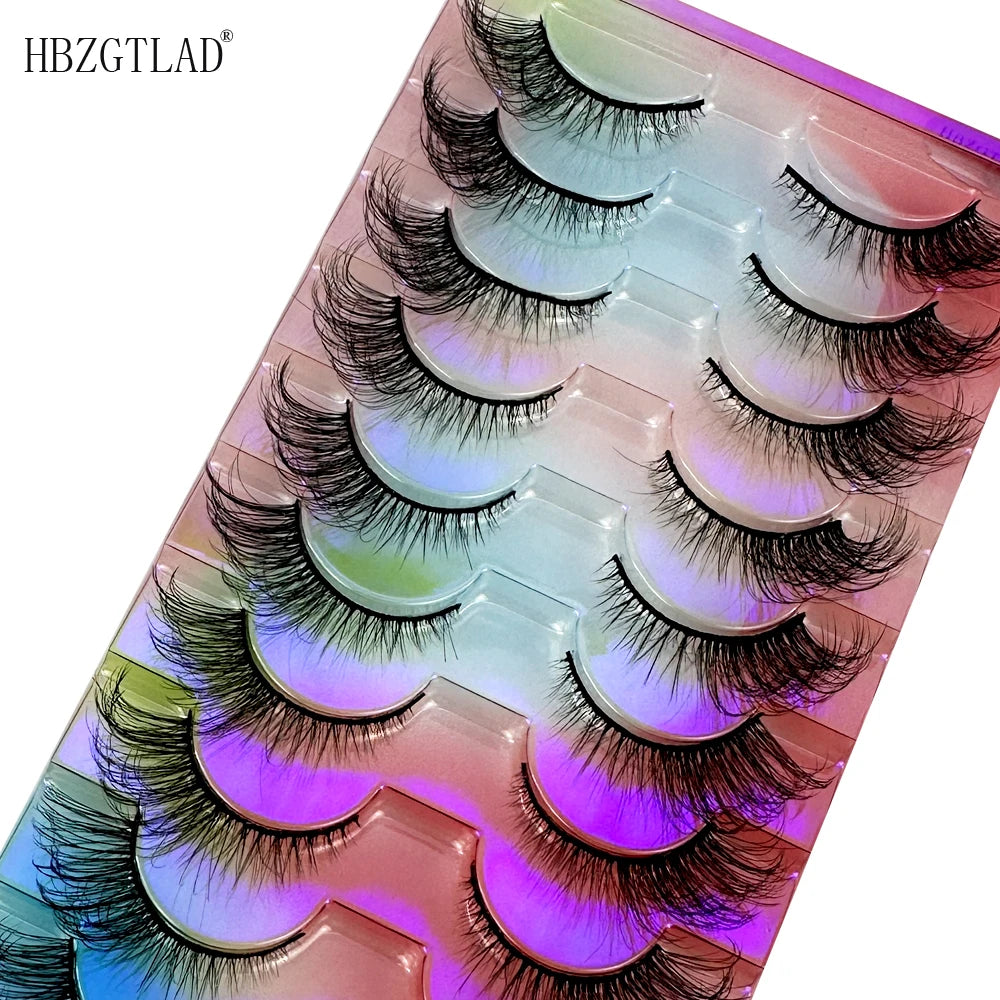 NEW False Eyelashes 10pairs Eyelashes 6D Mink Lashes Faux Mink Fluffy Lash Soft Full Thick Wispy Makeup Eyelashes Extension