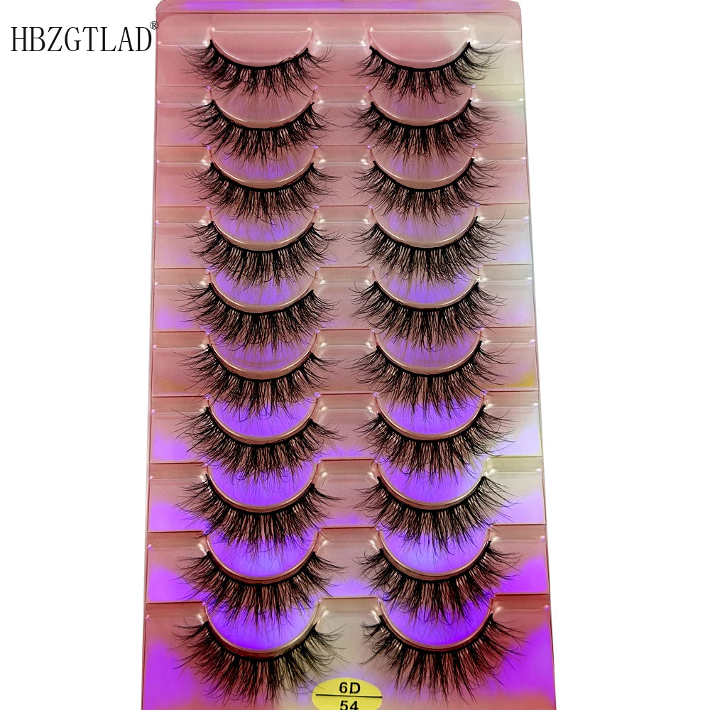 NEW False Eyelashes 10pairs Eyelashes 6D Mink Lashes Faux Mink Fluffy Lash Soft Full Thick Wispy Makeup Eyelashes Extension