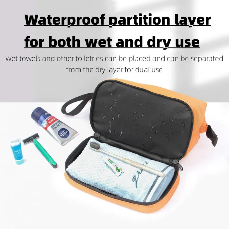 Double Layer Men Large-capacity Toiletrie Bag Women Travel Cosmetic Makeup Kit Waterproof Dry and Wet Separation Storage Bags