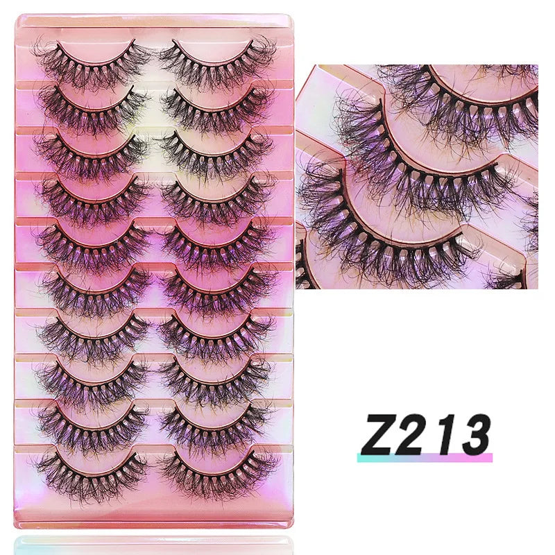 NEW False Eyelashes 10pairs Eyelashes 6D Mink Lashes Faux Mink Fluffy Lash Soft Full Thick Wispy Makeup Eyelashes Extension