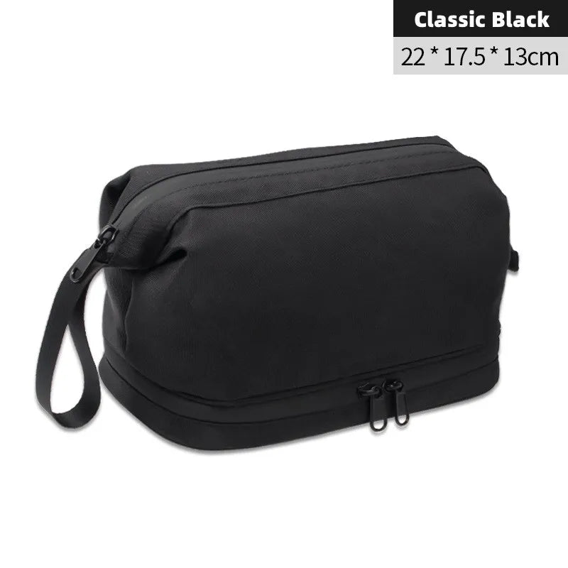 Double Layer Men Large-capacity Toiletrie Bag Women Travel Cosmetic Makeup Kit Waterproof Dry and Wet Separation Storage Bags