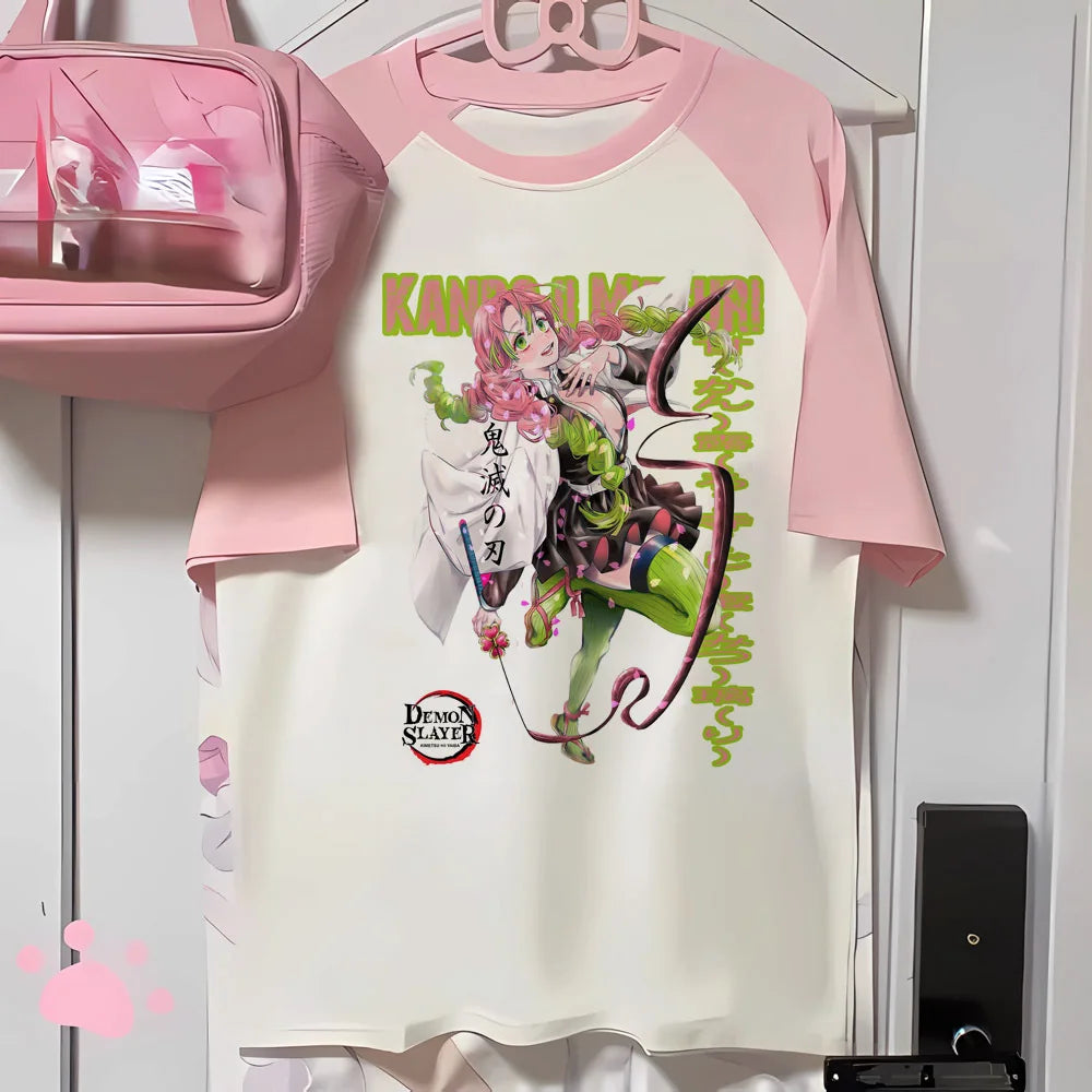 Mitsuri top women anime t shirt girl 2000s Japanese funny clothing