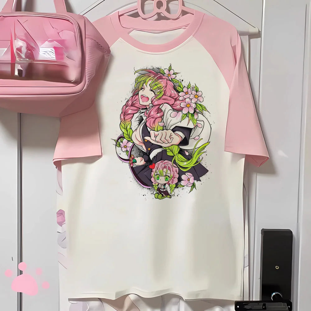 Mitsuri top women anime t shirt girl 2000s Japanese funny clothing