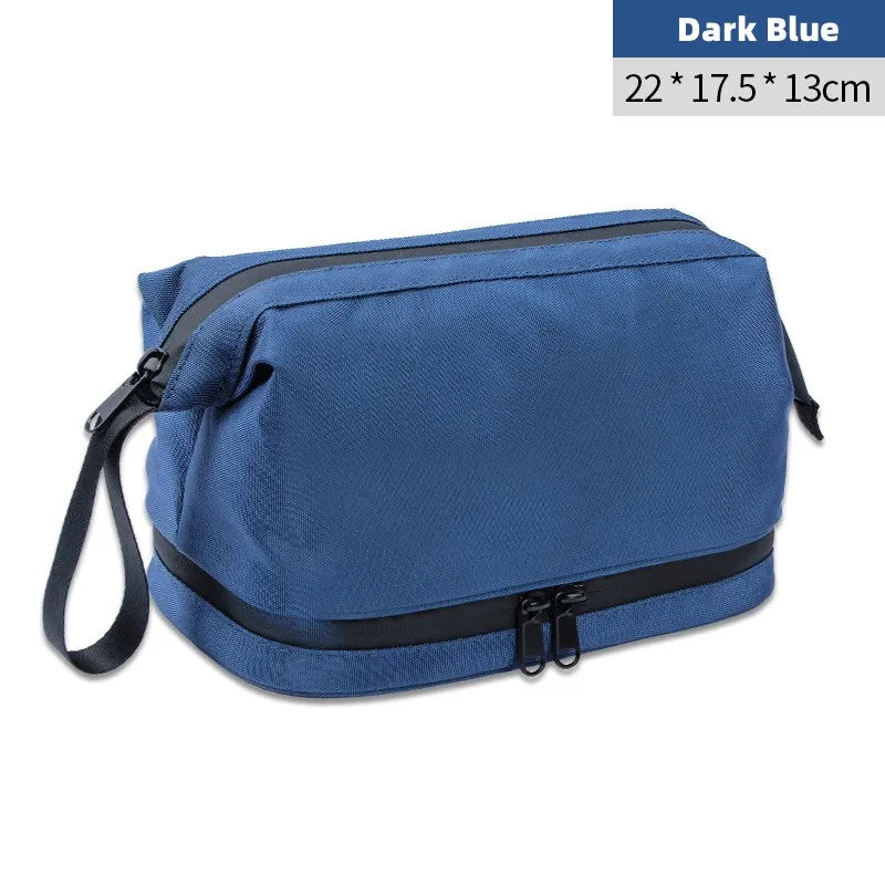 Double Layer Men Large-capacity Toiletrie Bag Women Travel Cosmetic Makeup Kit Waterproof Dry and Wet Separation Storage Bags