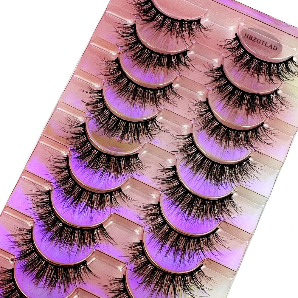 NEW False Eyelashes 10pairs Eyelashes 6D Mink Lashes Faux Mink Fluffy Lash Soft Full Thick Wispy Makeup Eyelashes Extension