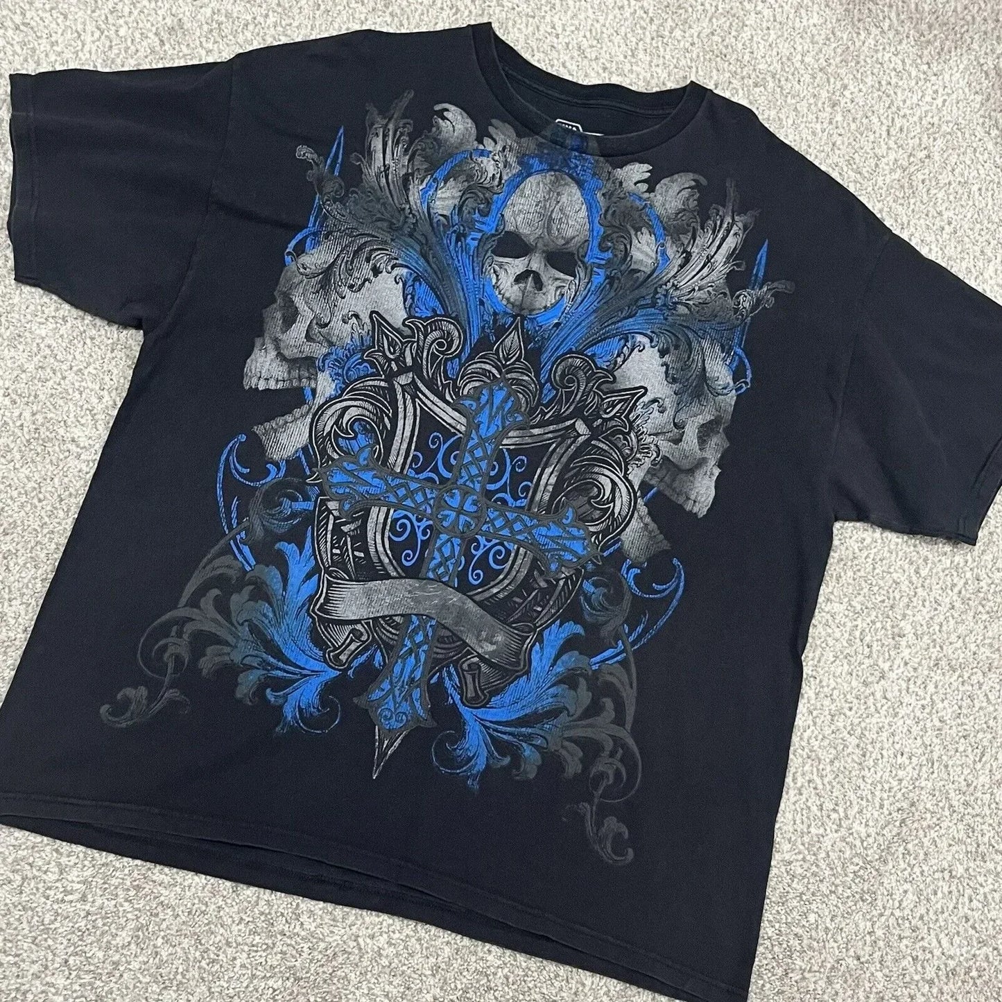 Harajuku Retro Casual Summer T shirt Female Hip Hop Elite Aesthetic Skull Pattern T shirt Gothic Cross Shirt For Men And Women