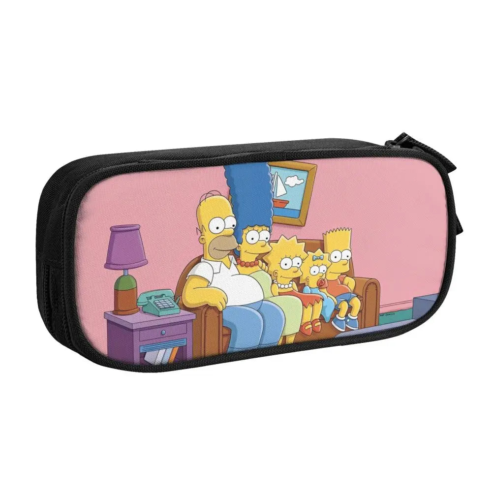 The S-Simpsoned Pencil Case Fun Pen Bag for Student Large Storage Students School Zipper Pencil Box