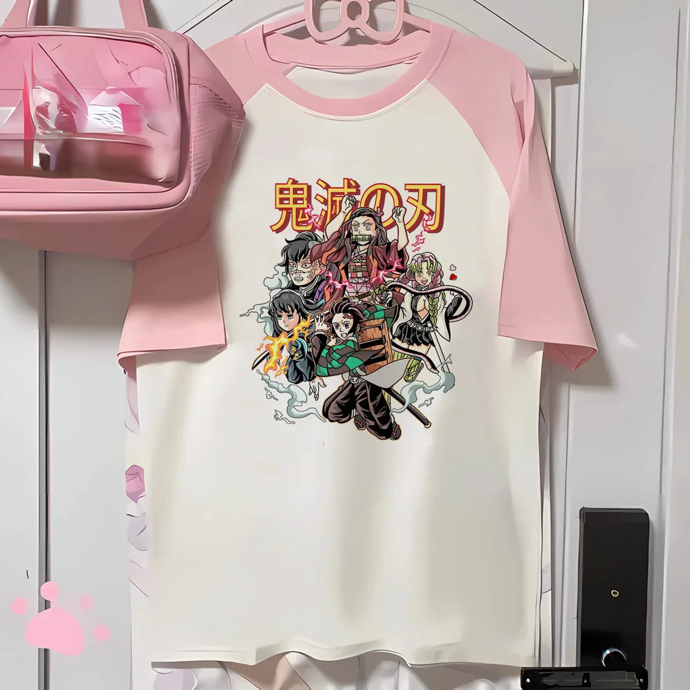 Mitsuri top women anime t shirt girl 2000s Japanese funny clothing