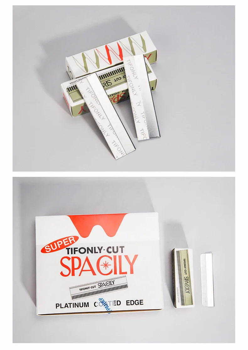 10/100 Pcs Makeup Artist Special Stainless Steel Eyebrow Razor Blade Disposable Eyebrow Trimmer Embroidery Ripple Blade