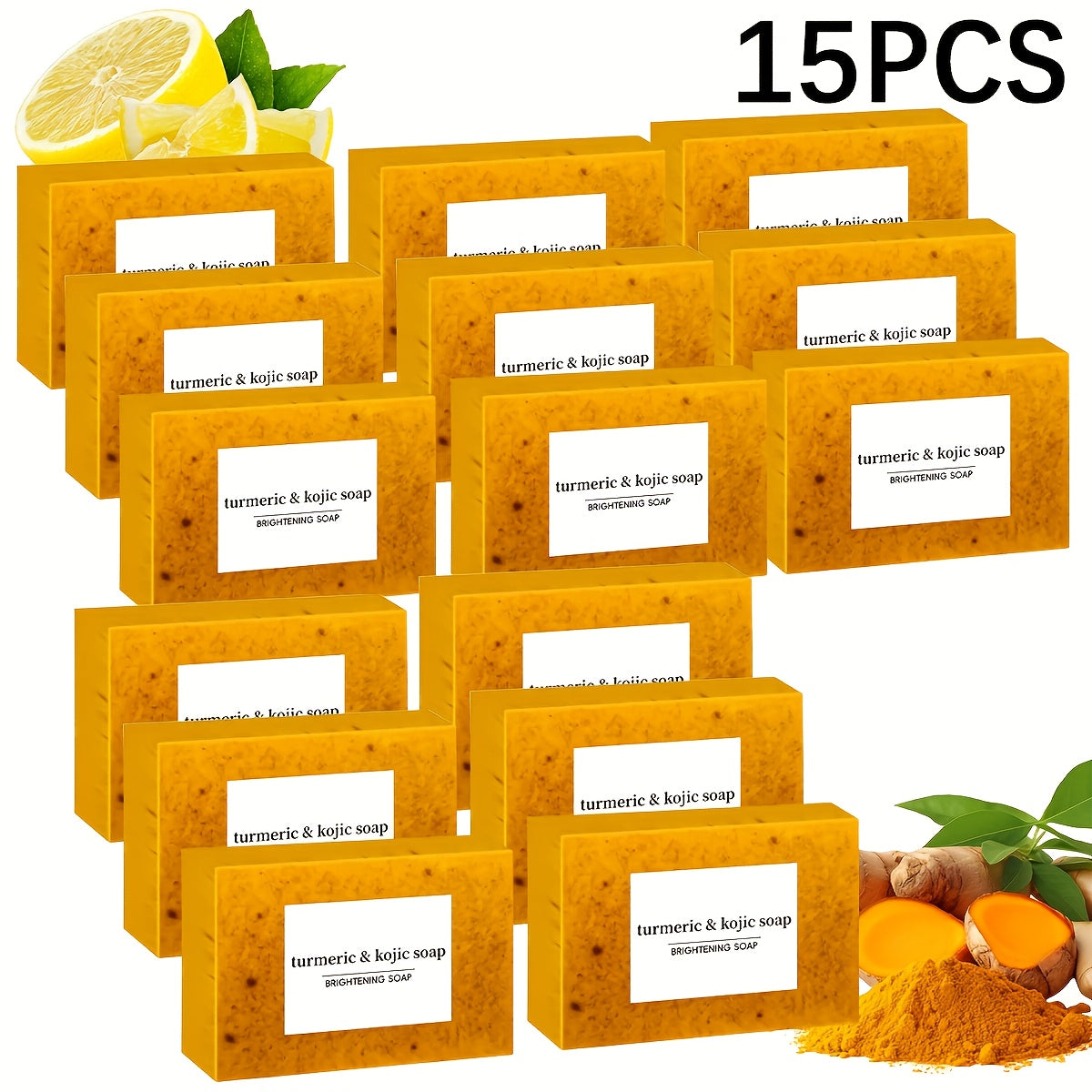 10/15Pack Turmeric & Soap Set - 100g Each, Alcohol-Free Skincare for Face & Body, Ideal for All Light Beige Types - Perfect Gift