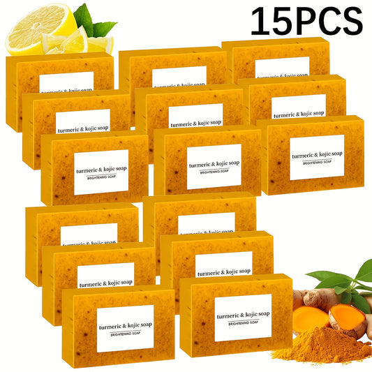 10/15Pack Turmeric & Soap Set - 100g Each, Alcohol-Free Skincare for Face & Body, Ideal for All Light Beige Types - Perfect Gift